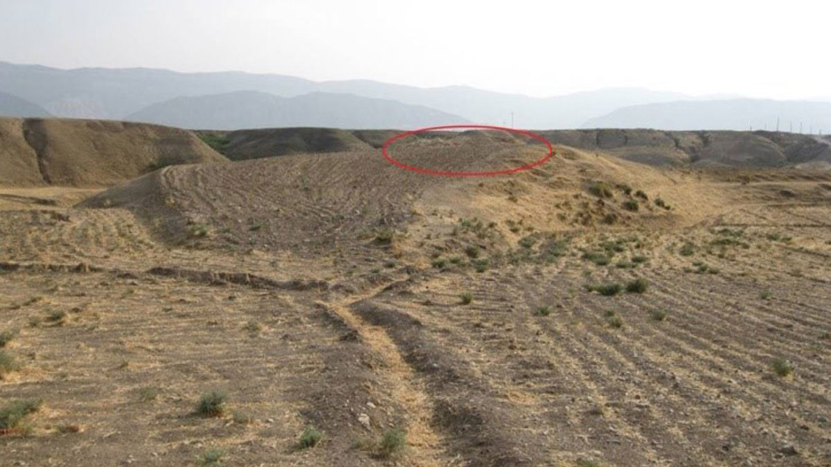 موقعیت جغرافیایی محوطه چم‌نمشت- محوطه چم‌نمشت- دید از شمال