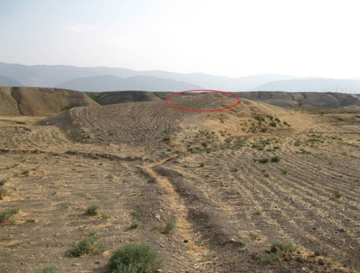 موقعیت جغرافیایی محوطه چم‌نمشت - محوطه چم‌نمشت - دید از شمال